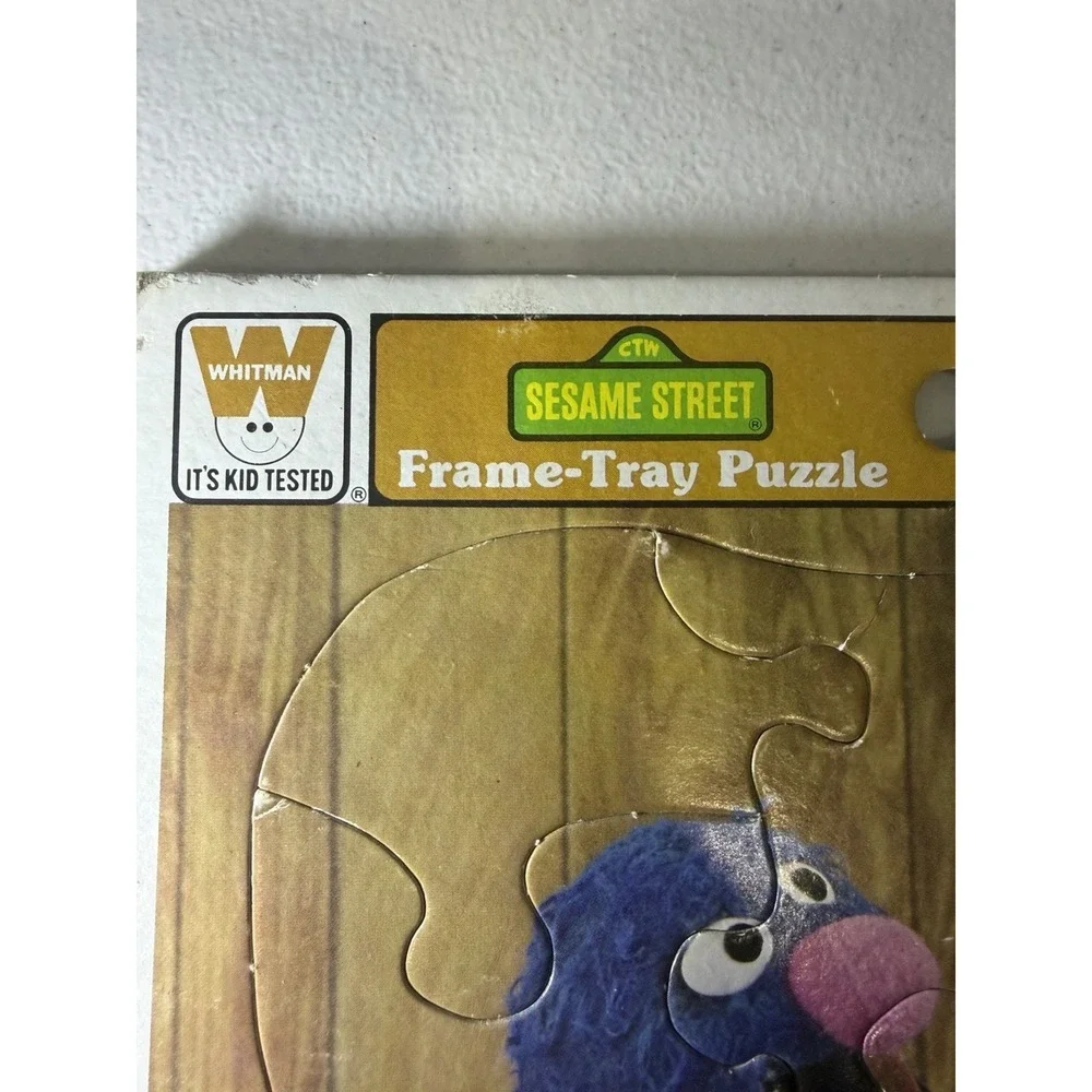 Grover Sesame Street Puzzle Frame Tray Waiter 1979 Muppets Inc Vtg See Pics